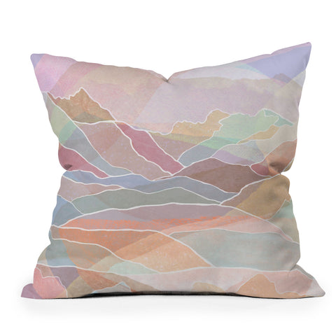 Sewzinski Pastel Mountains Outdoor Throw Pillow
