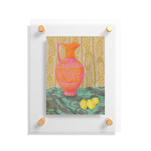 Sewzinski Pitcher and Lemons Painting Floating Acrylic Print
