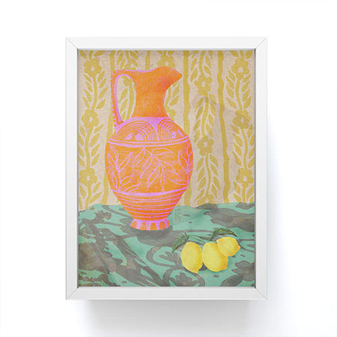 Sewzinski Pitcher and Lemons Painting Framed Mini Art Print