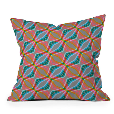 Sewzinski Rainbow Zig Zag Pattern Outdoor Throw Pillow
