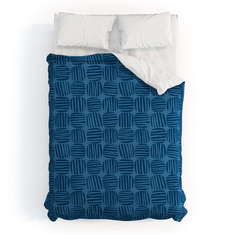 Sewzinski Striped Circle Squares Blue Comforter