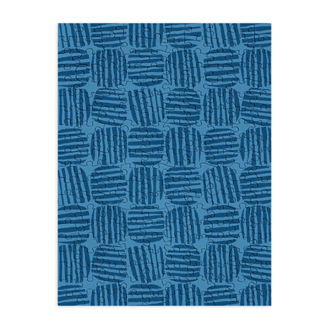 Sewzinski Striped Circle Squares Blue Puzzle