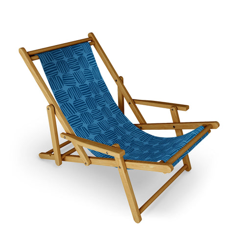 Sewzinski Striped Circle Squares Blue Sling Chair