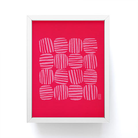 Sewzinski Striped Circle Squares Pink Framed Mini Art Print