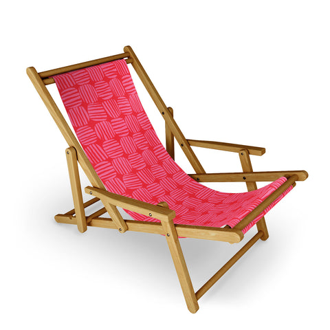 Sewzinski Striped Circle Squares Pink Sling Chair