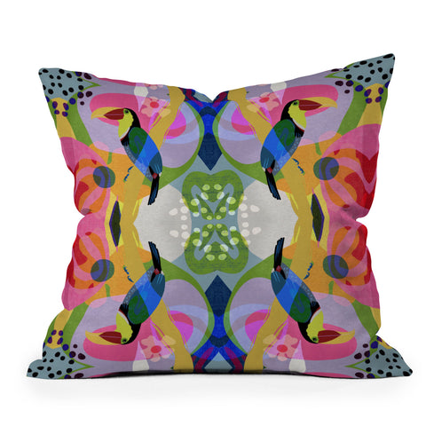 Sewzinski Tropic Toucan Pattern Outdoor Throw Pillow