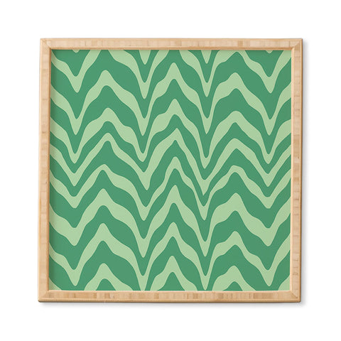 Sewzinski Wavy Lines Mint Green Framed Wall Art
