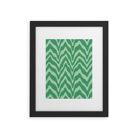 Sewzinski Wavy Lines Mint Green Framed Art Print