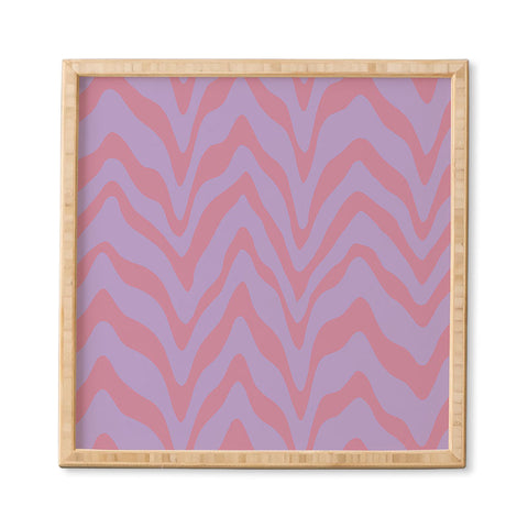Sewzinski Wavy Lines Pink Purple Framed Wall Art