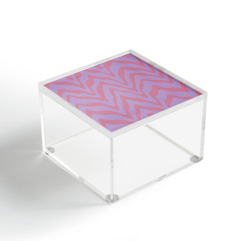 Sewzinski Wavy Lines Pink Purple Acrylic Box