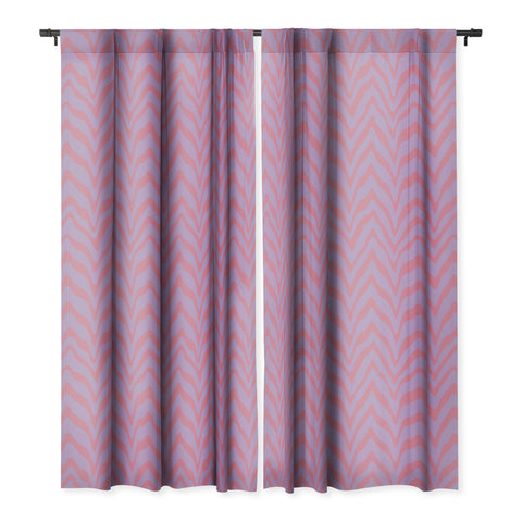 Sewzinski Wavy Lines Pink Purple Blackout Window Curtain