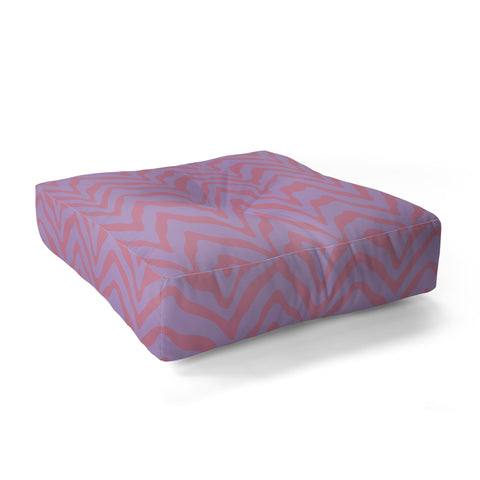Sewzinski Wavy Lines Pink Purple Floor Pillow Square