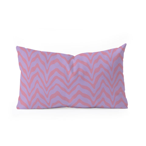Sewzinski Wavy Lines Pink Purple Oblong Throw Pillow