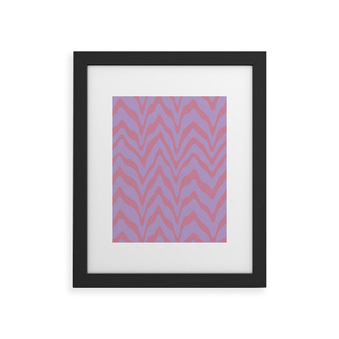 Sewzinski Wavy Lines Pink Purple Framed Art Print