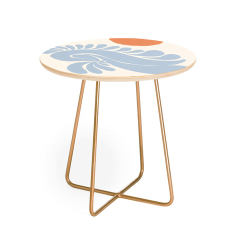 shanasart Sunset by the Ocean Round Side Table