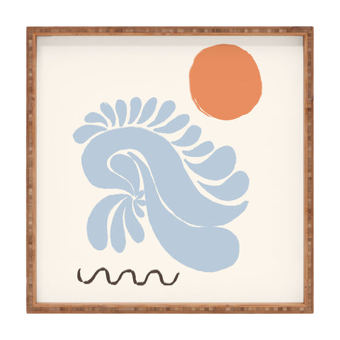 shanasart Sunset by the Ocean Square Tray