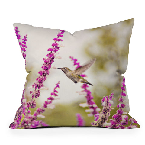Shannon Clark Hummingbird 3 Outdoor Throw Pillow
