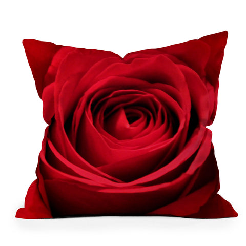 Shannon Clark Red Rose Outdoor Throw Pillow