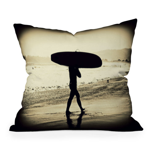 Shannon Clark Surfers Silhouette Outdoor Throw Pillow