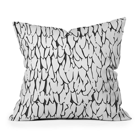 Sharon Turner abstract feathers Outdoor Throw Pillow
