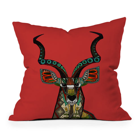 Sharon Turner antelope red Outdoor Throw Pillow