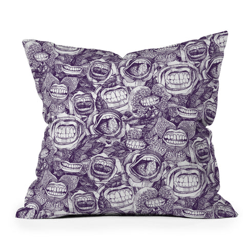 Sharon Turner BITE ME roses orchids ACAI Outdoor Throw Pillow