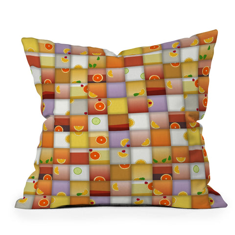 Sharon Turner cocktail squares Outdoor Throw Pillow