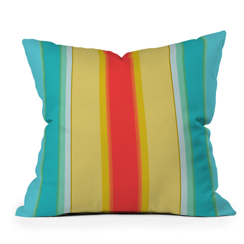 Sharon Turner deckchair stripe Outdoor Throw Pillow