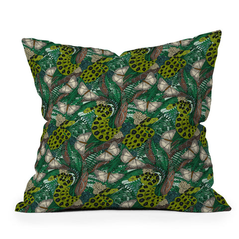 Sharon Turner entangled forest mint Outdoor Throw Pillow