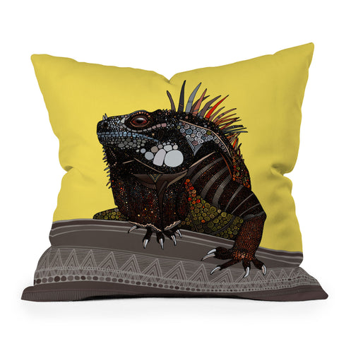 Sharon Turner iguana Outdoor Throw Pillow
