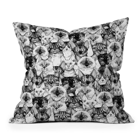 Sharon Turner just cats Outdoor Throw Pillow