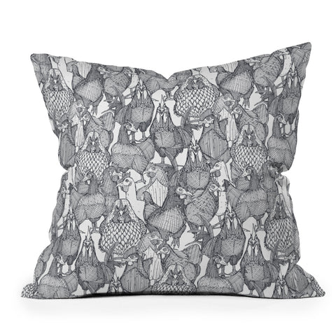 Sharon Turner just chickens Outdoor Throw Pillow