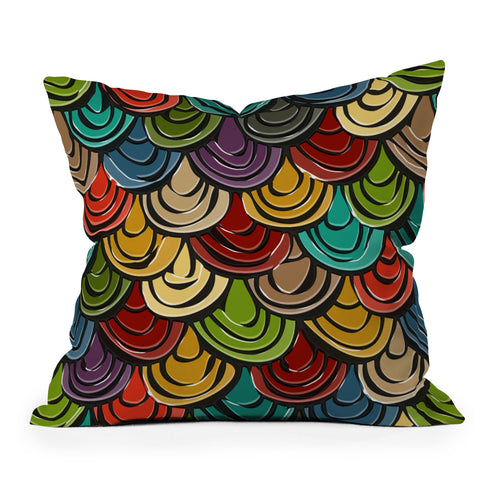 Sharon Turner scallop scales Outdoor Throw Pillow