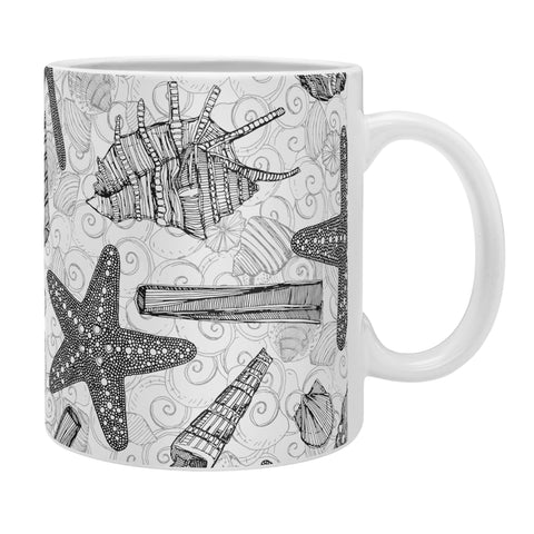 Sharon Turner seashells and starfish mono Coffee Mug