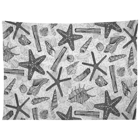 Sharon Turner seashells and starfish mono Tapestry