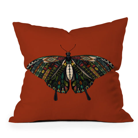 Sharon Turner swallowtail butterfly terracotta Outdoor Throw Pillow
