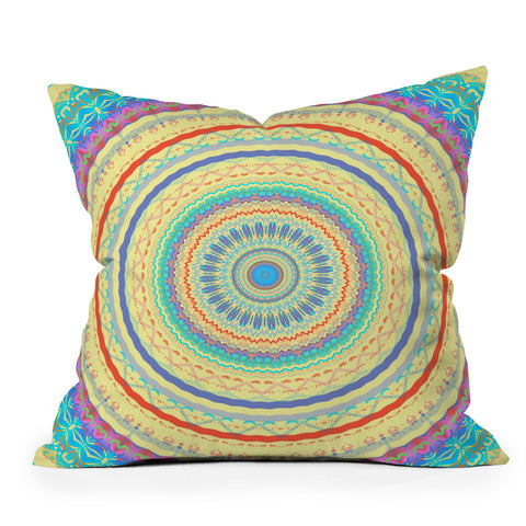 Sheila Wenzel-Ganny Colorful Fun Mandala Outdoor Throw Pillow