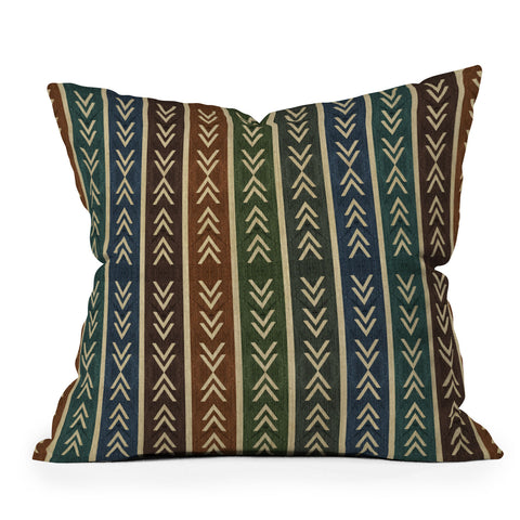 Sheila Wenzel-Ganny Colorful Tribal Mudcloth Outdoor Throw Pillow