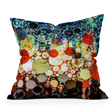 Sheila Wenzel-Ganny Contemporary Blue Bubble Outdoor Throw Pillow