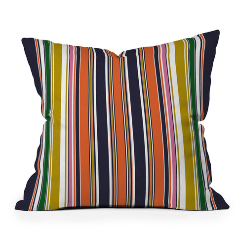 Sheila Wenzel-Ganny Contemporary Bold Stripes Outdoor Throw Pillow