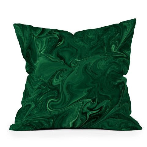 Sheila Wenzel-Ganny Emerald Green Abstract Outdoor Throw Pillow