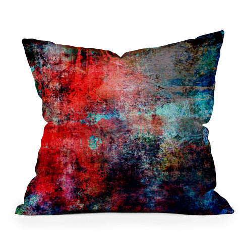 Sheila Wenzel-Ganny Modern Red Abstract Outdoor Throw Pillow