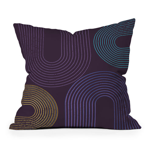 Sheila Wenzel-Ganny Purple Chalk Abstract Outdoor Throw Pillow