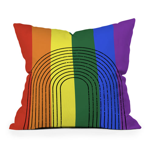 Sheila Wenzel-Ganny Rainbow Love Outdoor Throw Pillow