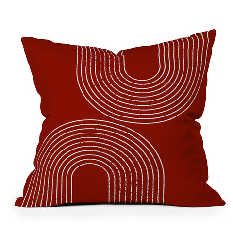 Sheila Wenzel-Ganny Red Minimalist Outdoor Throw Pillow