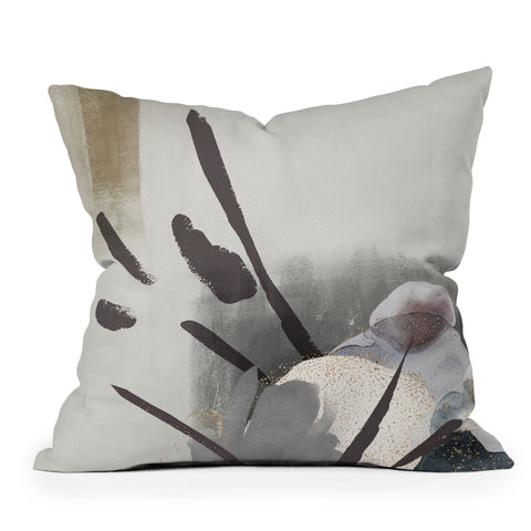 Sheila Wenzel-Ganny Serene Floral Abstract Outdoor Throw Pillow
