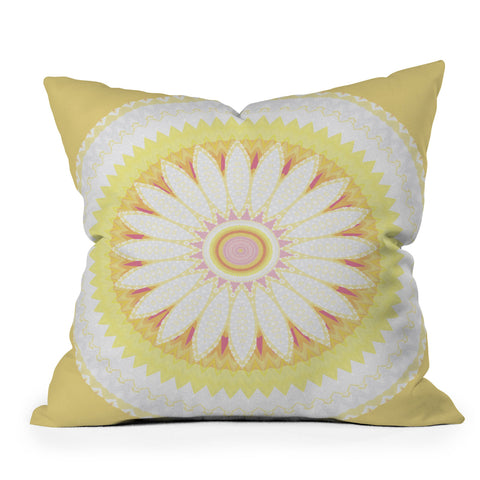 Sheila Wenzel-Ganny Sunny Flower Mandala Outdoor Throw Pillow