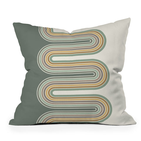 Sheila Wenzel-Ganny Trippy Sage Wave Abstract Outdoor Throw Pillow