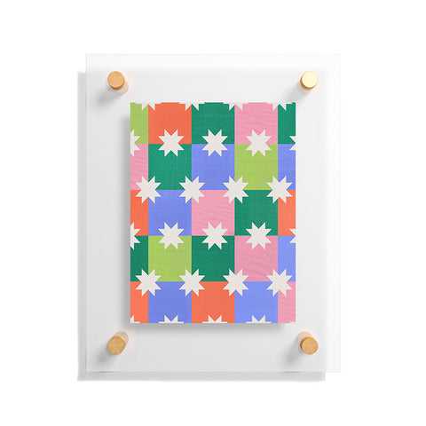 Showmemars Checkered holiday pattern Floating Acrylic Print