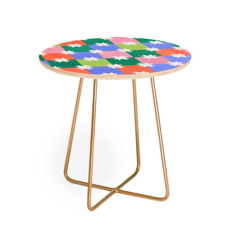 Showmemars Checkered holiday pattern Round Side Table